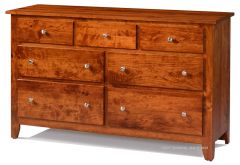 Amish Crafted Solid Character Cherry Wood Shenandoah 7 Drawer Dresser in Michaels Finish