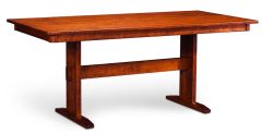 Amish Crafted Solid Character Cherry Wood 72" Long Shenandoah Trestle II Extension Table in Michaels Finish