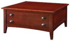 California Made Solid Wood Square Cocktail Table