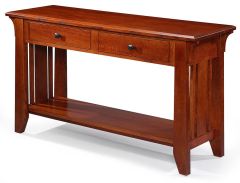 California Made Solid Quartersawn Oak Wood Mission Console Table in Wyoming Finish
