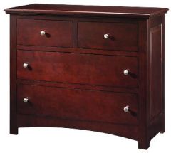 California Made Solid Maple Wood Sunrise Four Drawer Chest