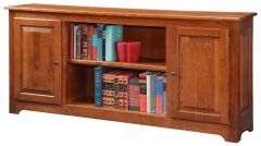 California Made Cherry Wood Classic Style Low Bookcase with Doors in Autumn Finish