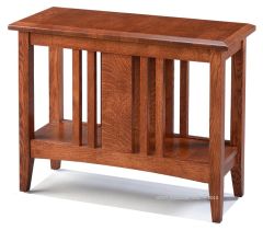 California Made Solid Quartersawn Oak Wood Mission Narrow End Table in Wyoming Finish