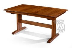 Custom Built Solid Maple Wood Amish Crafted Millcreek 60" Trestle Table in Coffee Finish