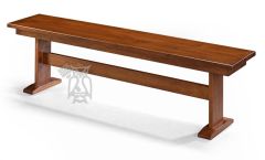 Custom Built Solid Maple Wood Amish Crafted Millcreek 60 Trestle Bench in Coffee Finish