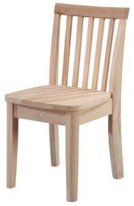 Solid Parawood Wood Mission Shaker Unfinished Child Chair