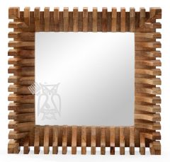 Solid Mango 36 Square Mirror in Natural Finish