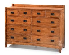 Solid Mindi Wood Mission Hills 10 Drawer Dresser