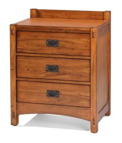 Solid Mindi Wood Mission Hills 3 Drawer Nightstand