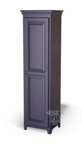 Solid Pine Wood 1 Door Storage Cabinet in Navy Blue