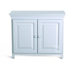 Solid Pine Wood 2 Door Storage Cabinet Console in Bayside Blue
