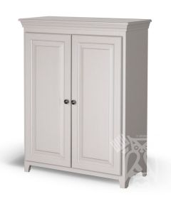 Solid Pine Wood 2 Door Jelly Cupboard Storage Cabinet in Morning Fog
