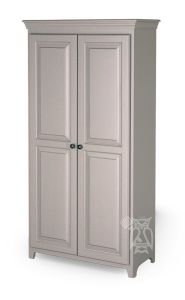 Solid Pine Wood 2 Door Storage Cabinet in Storm Grey