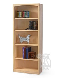Solid Pine Wood Unfinished Modern Style Bookcase 30" wide x 72" high