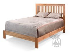 Solid Alder Wood Shaker Full Size Slat Bed with Low Footboard in Natural Finish