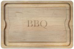 American Made Solid Maple Wood Large BBQ Carving Board w/ "BBQ" Engraving