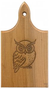 American Made Solid Maple Wood Tee Board with Owl