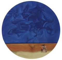 Locally Handcrafted Blue Round Charcuterie Board