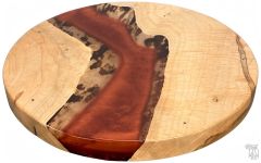 Amish Crafted Solid Rustic Maple Wood Vermillion 16" Lazy Susan in Copper