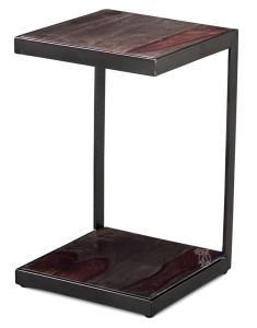 Solid Sheesham Wood Manzanita Sofa Mate Table in Midnight Finish