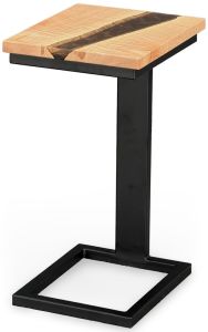 Amish Crafted Solid Rustic Maple Wood Vermillion Sofa Mate Table in Espresso
