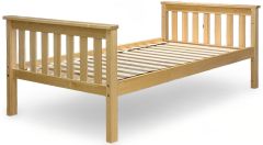 Solid Wood Framed Low Low Twin Bed in Natural Finish