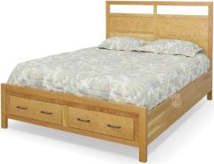 Amish Crafted Solid Cherry Wood Maverick Queen Bed with Storage Natural Finish