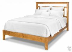 California Made Solid Maple Wood Queen Alta Bed in Cashew Finish