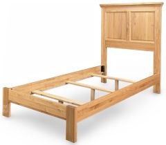 Solid Alder Wood Heritage Twin Raised Panel Bed in Natural Finish