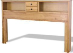 Solid Alder Wood Shaker King Bookcase Headboard in Natural Finish