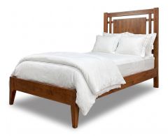Solid Alder Wood 2 West Collection Twin Open Panel Platform Bed in Tuscan Brown Finish