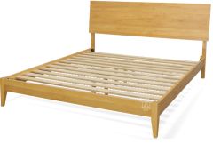Solid Alder Wood 2 West Collection King Modern Platform Bed in Honey Finish
