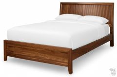 Amish Crafted Solid Walnut Adair Bed with Tambour Panel in Natural Finish