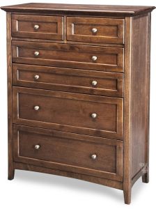 Alder Wood McKenzie 6 Drawer Chest in Java Finish