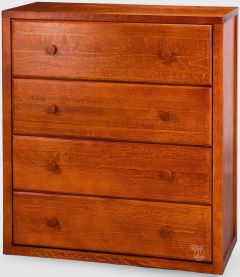 Solid Wood Framed Four Drawer Chest of Drawers in Chestnut Finish