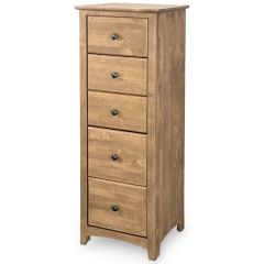 Solid Alder Wood Shaker 5 Drawer Lingerie Chest with Deep Blanket Drawers in Flagstone Finish