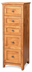 Solid Alder Wood Emerson 5 Drawer Lingerie Chest in Golden Pecan Finish