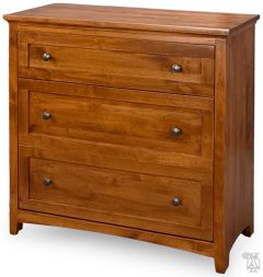 Solid Alder Wood Emerson 3 Drawer Chest in Antique Cherry Finish