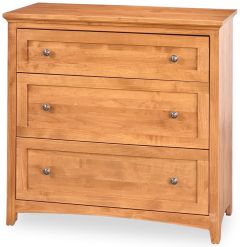 Solid Alder Wood Emerson 3 Drawer Chest in Golden Pecan Finish