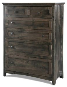 Solid Alder Wood Emerson 6 Drawer Chest in Iron Finish