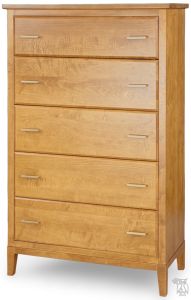 California Made Solid Maple Wood Alta Chest of Drawers in Cashew Finish