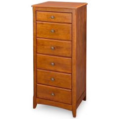 Solid Parawood Secrets 6 Drawer Lingerie Chest in Cherry Finish