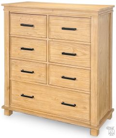 Solid Reclaimed Pine Wood Glacier Point Chest of Drawers in Golden Java Finish