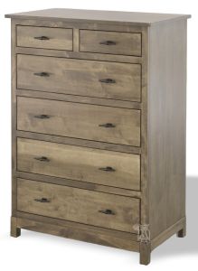 Amish Crafted Solid Maple Wood Platte River Chest of Drawers in Oatmeal Finish