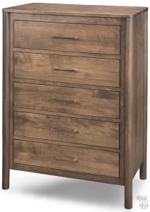 Amish Crafted Solid Maple Wood Selby Chest of Drawers in Warm Brown Finish