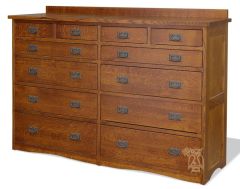 Amish Crafted Solid Quartersawn Oak Wood Bungalow Mule Chest Dresser in Michaels Finish