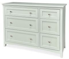 Solid Alder Wood Emerson 6 Drawer Combo Dresser Chest in Aqua