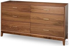Amish Crafted Solid Walnut Allentown 6 Drawer Dresser in Natural Finish