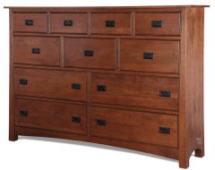 California Made Solid Cherry Wood Sierra Vista Dresser in Cherry Wood Autumn Glazed