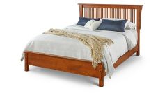 Amish Crafted Solid Quartersawn Oak Wood Bungalow Queen Spindle Bed with Low Footboard